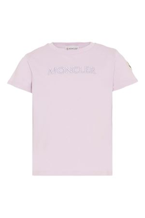 t-shirt in cotone lilla MONCLER KIDS | L19548C0000989AT9509